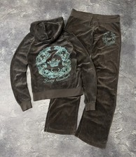 Vintage Juicy Couture Y2K Big Logo Velour Track Suit Set 2-Piece Size M