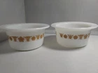 Vintage Pyrex Butterfly Gold Small #75 Butter Bowl / Casserole Set of 2 no lids