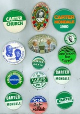 14 Jimmy Carter Political Campaign Pinback Buttons 1976-80 CARTER CHURCH