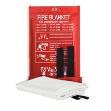 Smilco Emergency Fire Blanket for Home & Kitchen - 40x40 Flame-Retardant Fibe...