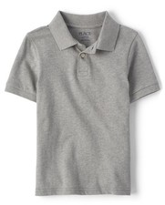 The Children's Place Boys Uniform Pique Polo in Gray  Size Medium 7/8 