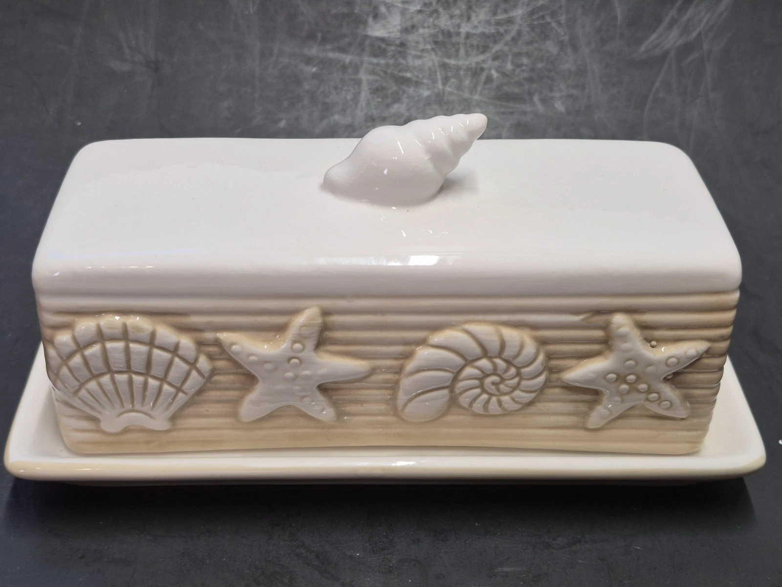 Young's Inc. Nautical Seashell Mermaid Ceramic Butter Dish
