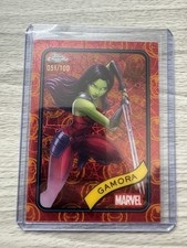 2025 Topps Chrome Marvel Gamora #140 Iron Man Red-Gold Lazer Refractor /100