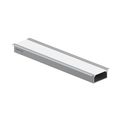 VARIO 30-06 Silver Aluminum LED Channel Profile 2 m /6.5 ln. ft. with cover 30mm