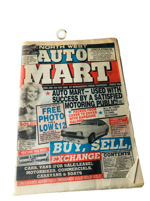 Magazine Paper Auto Mart Buy Sell Cars 1986 Mag Vintage ra