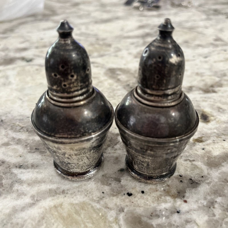 Vintage Sterling  SILVER Weighted Salt and Pepper Shakers Duchin Creation