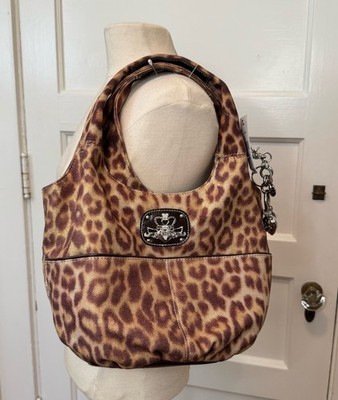 Y2K Glam Vintage Kathy Van Zeeland Leopard Animal Print Shoulder Bag Purse