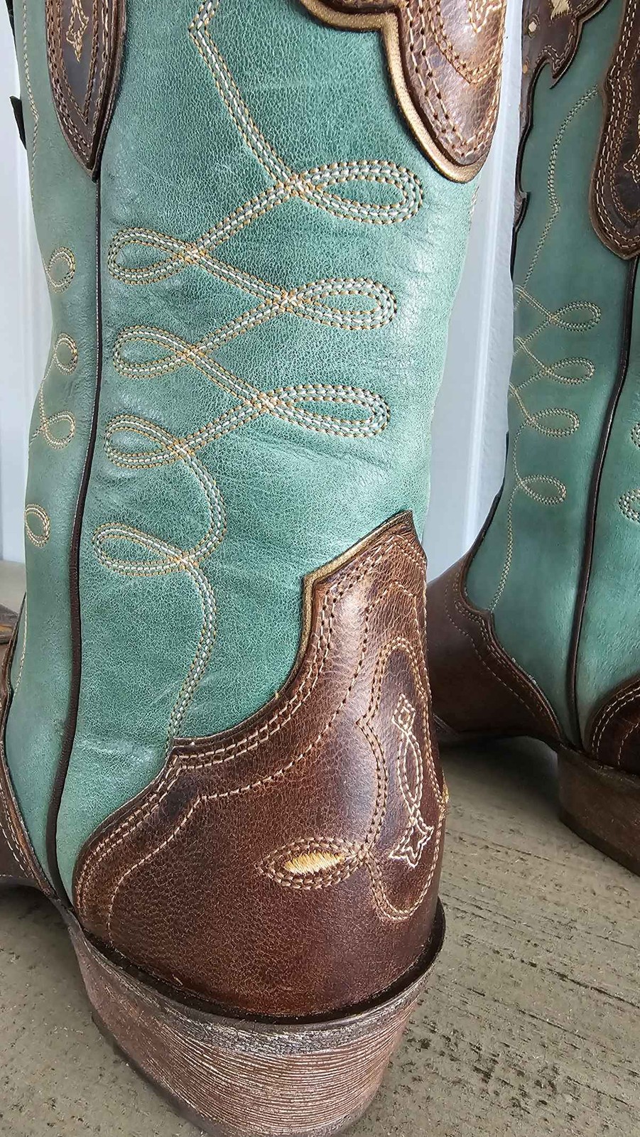 Ariat Women's Zealous Brown Teal Leather  Western Cowgirl Boots NEW 8B image 7