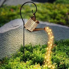 Solar Watering Can with Lights - Outdoor Garden Decor, Waterproof Hanging Lan...