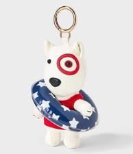 Target Bullseye Dog Patriotic Beach Summer Bag Charm Universal Thread Keychain