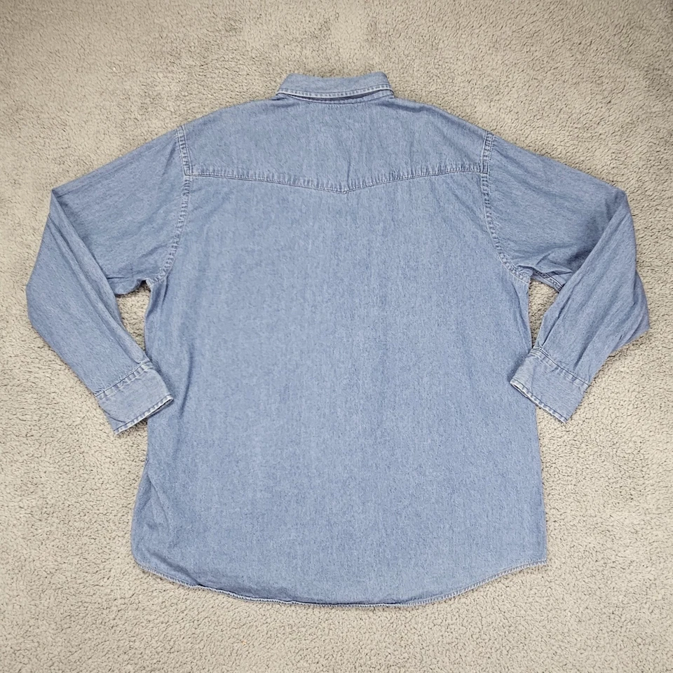 Camisa Denim Pendleton Salt Creek XL Para Hombre Perla A Presión Azul Occidental De Colección Años 90 Foto 2 de 4