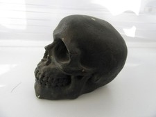 Black Skull Ceramic Moneybox, No Cover, + Another Identical/Broken for Free