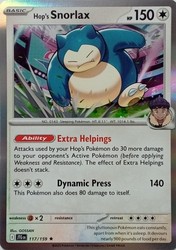 Hop's Snorlax 117/159 Journey Together Holo Rare