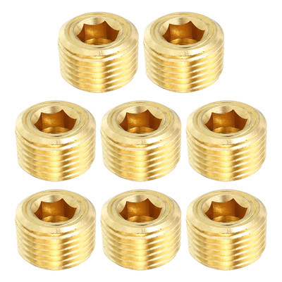 1/2 Zoll NPT Messing Sechskant gefräst Steckdosen 8er Pack Innengewinde Schlauchhülse
