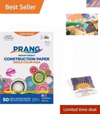 High-Quality Bright White Construction Paper, 50 Sheets, 9" x 12", Eco-Friendly
