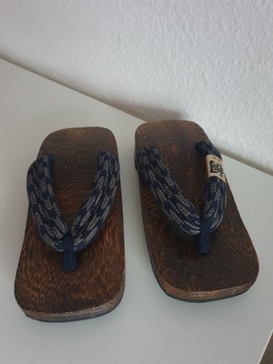 Japanese Wooden Kimono Geta Clogs Sandals Size 39
