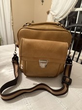 Marsand Brown Faux Leather Vegan Camera Bag, Padded Interior Vintage