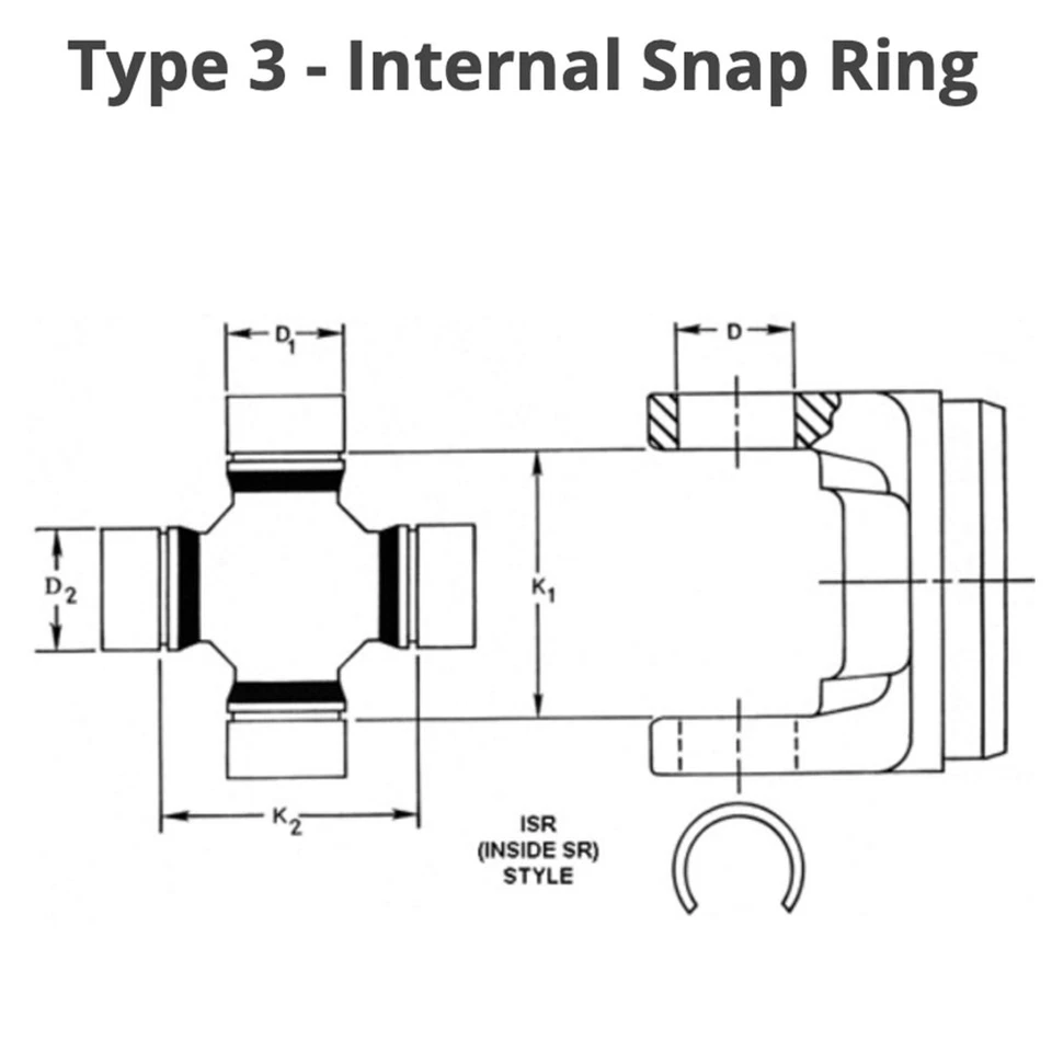 Conjunto de 2 juntas em U de eixo SPICER SPL55-3X para 1978-2019 Ford F-250 / F-350 - Imagem 2 de 2