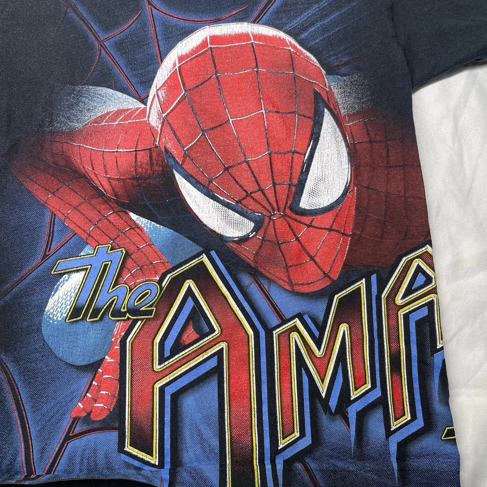 Vintage Y2K Marvel Spider-Man Graphic Tee Youth Small 6/7 Double Sided Print - Image 2 of 4