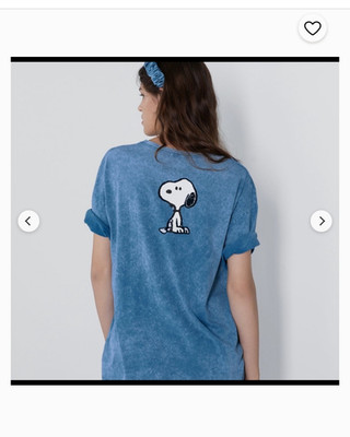 HTF NWT Zara x Peanuts SNOOPY  Woodstock in Japanese Printed T-Shirt women's S
