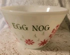 Fire King Vtg Christmas Egg Nog Snowflake Bowl 9.5" Diameter, No Chips/Cracks