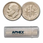 1949-S Roosevelt Dime 50-Coin Roll Avg Circ