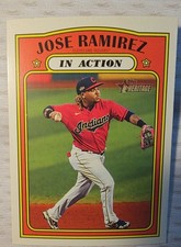2021 Topps Heritage Jose Ramirez In Action #298