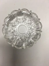 4”Pressed Glass Round Lamp Prism Chandelier Bobeche w/ No Pins Holes,7/8”center
