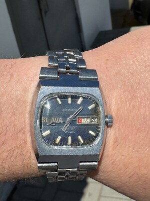 Slava Automatc Mechanical Mens Wristwatches Soviet Vintage Classic watch 2427