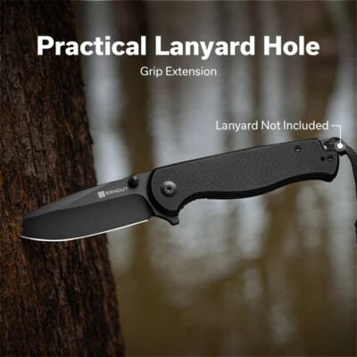 S23054B1 Sencut Errant Black G10 Handles 9Cr18MoV Blackwash Drop Point Blade IKB