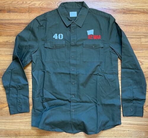 U2 WAR "40" US PROMO 2023 AS chemise à manches longues boutonnée couleur verte (GRANDE) - Photo 1 sur 3