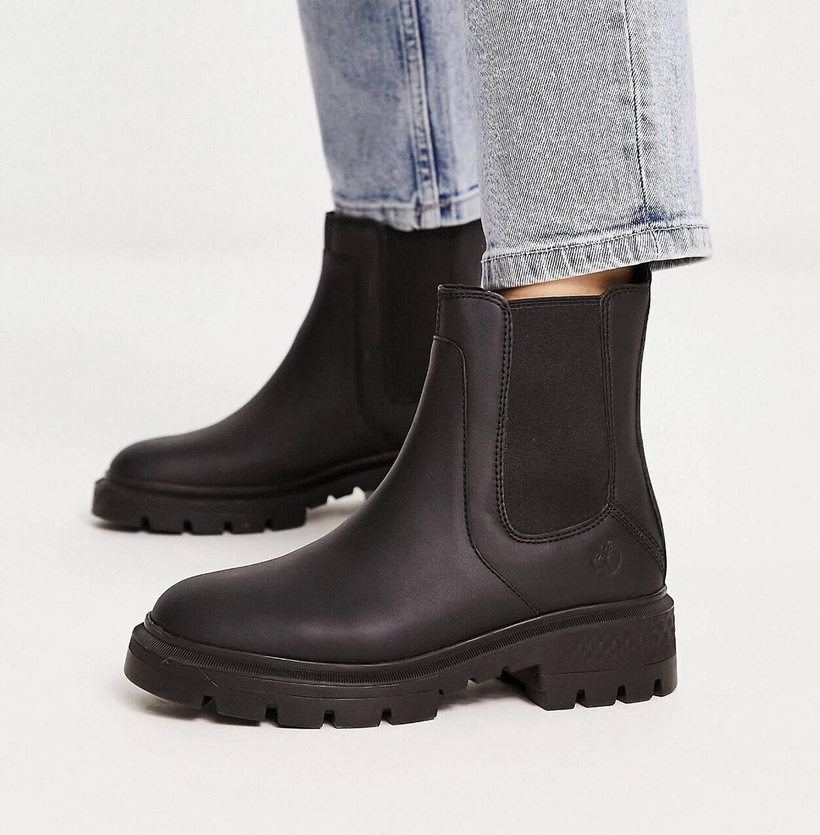 BRAND NEW TIMBERLAND Black Cortina Valley Chelsea Boots Size 7.5 - MSRP $160.00
