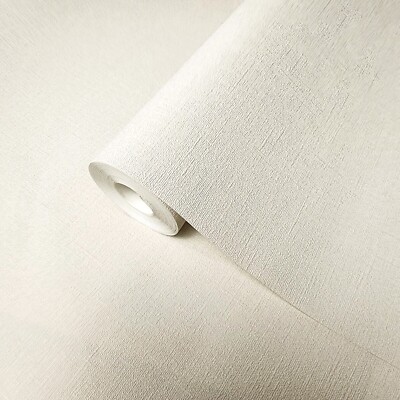 Plain wallcoverings Faux fabric Textured ivory bisque cream off white Wallpaper