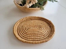 🌾VTG Woven Tray Decor Cottagecore Grandma Core Rustic Folk Primitive Catch All
