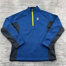 Spyder Jacket Size L Womens 1/4 Zip Fleece Lined Pullover Large Blue