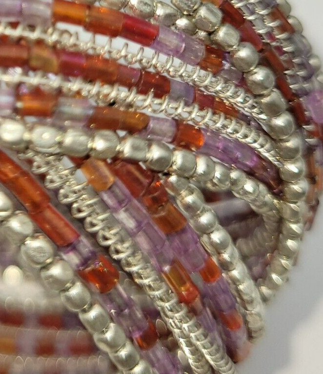 Bracelet Seed Bead Flex Cuff Memory Wire Braided … - image 8