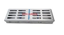 3 Pcs Dental Sterilization Cassette, Autoclave Tray Rack, Box,5-Instrument 'Blue