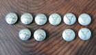 <!--F#f_0-->10 Vint. Native American NAVAJO Sterling Silver Bear & Steer Skull Button Covers<!--F/-->