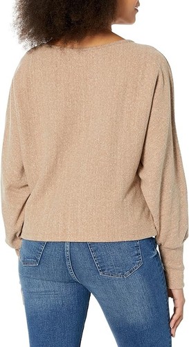 VELVET By Graham & Spencer Mackay Brushed Rib Top Pecan S $169 F2 - Picture 2 of 2