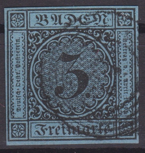 == Ad Baden Mi. 8 Timbrato five-ring stamps, cat. ==