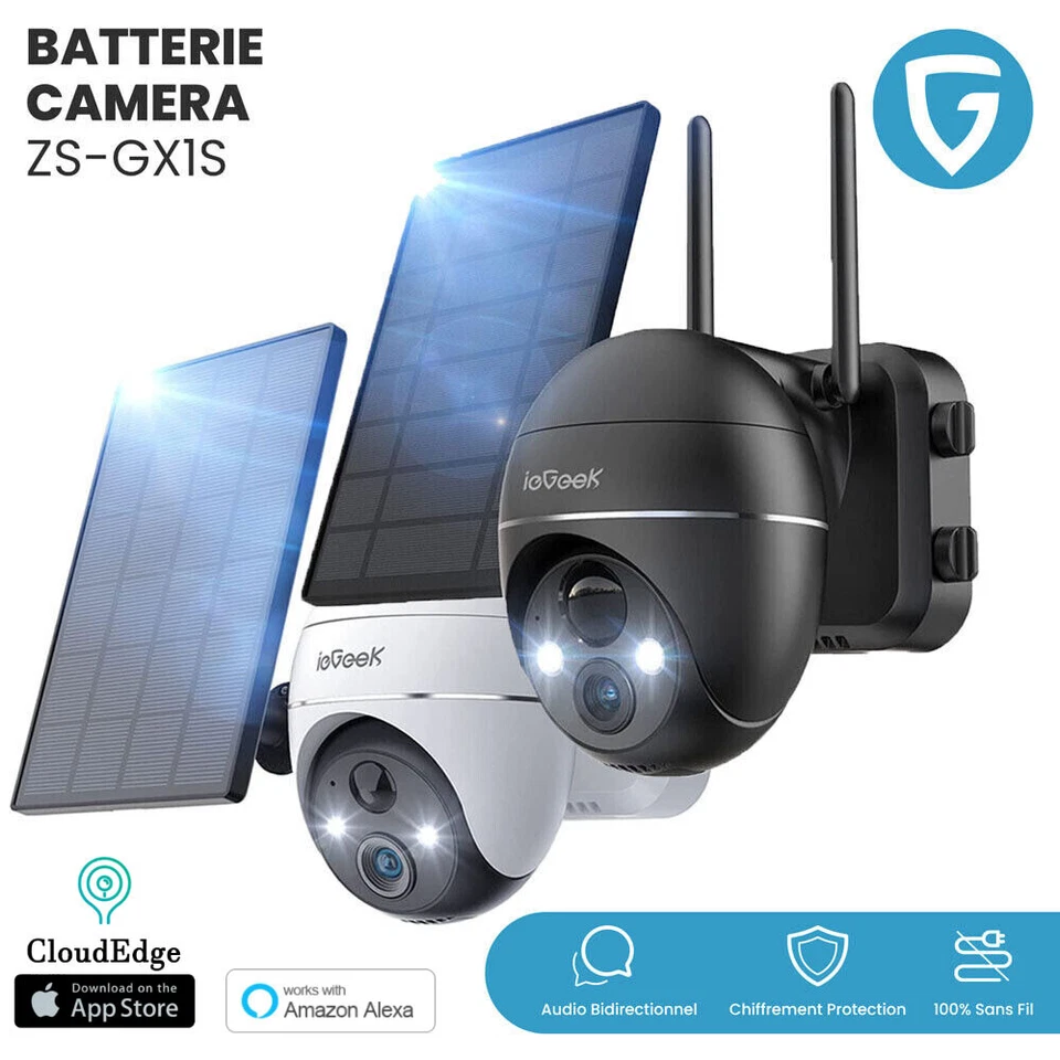 ieGeek Camera Surveillance WiFi Exterieure sans Fil Camera Solaire avec Batterie