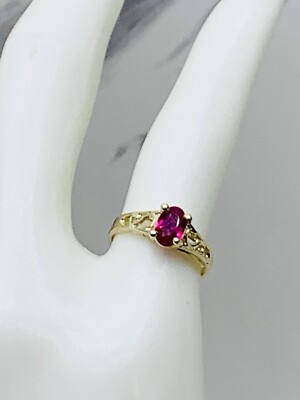 Echter 10k massiver Gold Ring Baby Mädchen rot oder blau Gr. 3,5 - Anillo En Oro Niño/ Niña