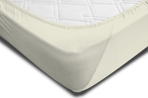 2 Split Topper Spannbettlaken natur 180x200 - 200x200 cm Heavy Jersey Baumwolle - Bild 4 von 6