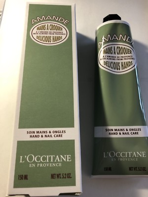 L'Occitane En Provence AMANDE Hand Nail Care Cream JUMBO sized 5.2 oz Mani pedi