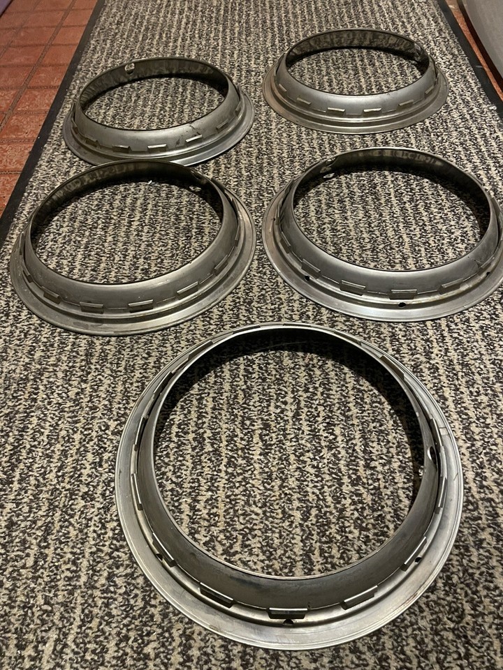 Set of 5 Vintage Chrome Wheel Trim Rings 14.5 x 2 deep decent beauty ring eBay
