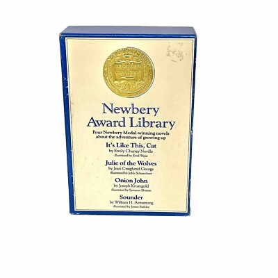 Vtg Newbery Award Library Boxed Lot Of 4 Books Harper Trophy It s Like This Cat