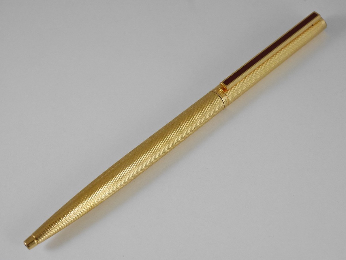 dunhill Gemline Gold Plated Barley Bordeaux Clip Ballpoint