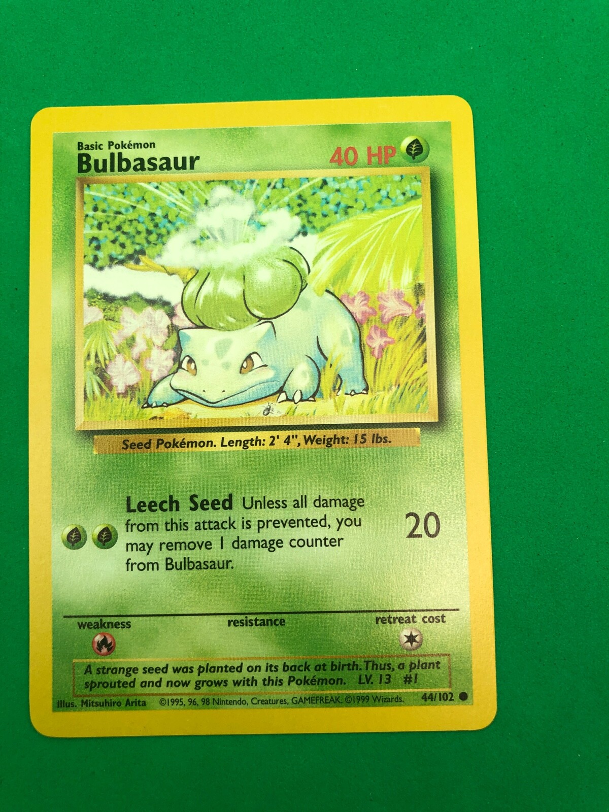 Bulbasaur - 44/102 - Base Set - 1999 - WOTC - VLP/NM