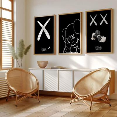 Gallery Wall Art Black Hypebeast 3 Set Posters Minimal Modern Abstract Prints