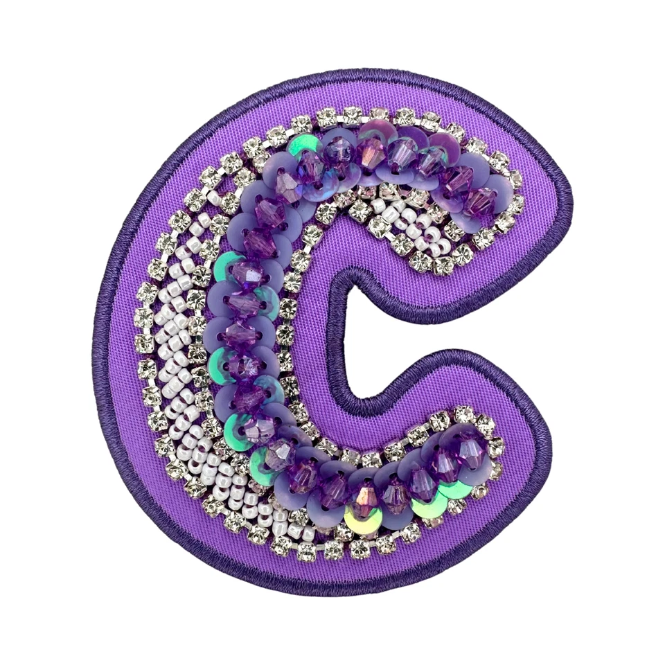 Stoney Clover Lane Acai Purple Embellished Letter Patches - Image 2 of 4